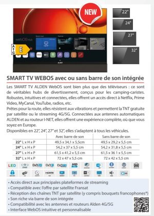 SMART Sound System WebOS TV FullHD ALDEN 24’’ Slim Frame TV-WO240
