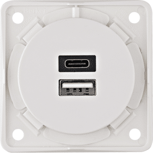 USB Ladesteckdose Berker 230V, 2 Fach 3A, A+C Integro Farbe Polarweiß matt