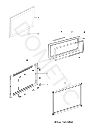 Store intérieur DOMETIC pour fenêtre à projection DELUXE taille 1000 x 600 mm Couleur beige/argent