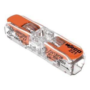 Durchgangsverbinder mit Hebel für alle Leiterarten 4 mm², 2 Leiter