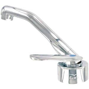 Einhebelmischer klappbar, 2 Winkeltüllen 45° Montagebohrung Ø32mm Variante: Auftisch / chrom