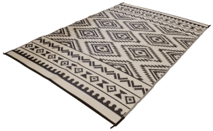 Outdoor Teppich Relax Patio Mat Größe: 200x180 cm Farbe: Schwarz/Weiß