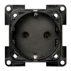 Prise avec contact de protection central 10/16A - 250V - ET28mm couleur : noir