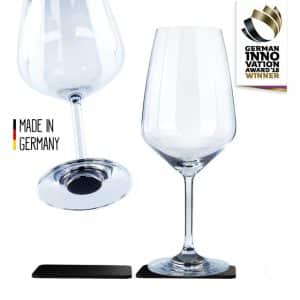 Verres cristal magnét. Silwy BORDEAUX par 2 verres _0,65 l_ et 2 pads en gel nano-métal
