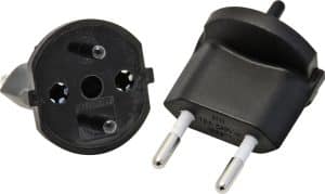 Adaptateur fixe type 11 / fiche profilée CEE 7/17 noir
